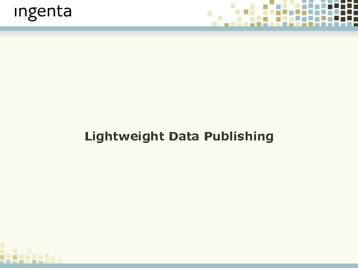 Lightweight Data Publishing 