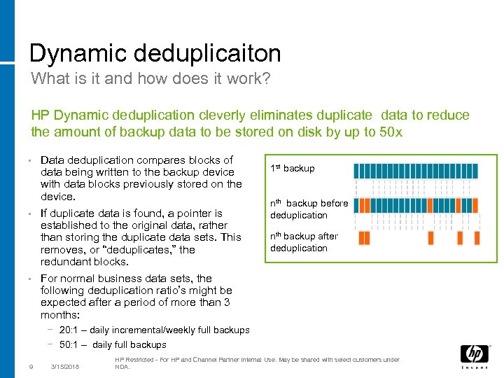 Dynamic deduplicaiton What is it and how does it work? HP Dynamic deduplication cleverly