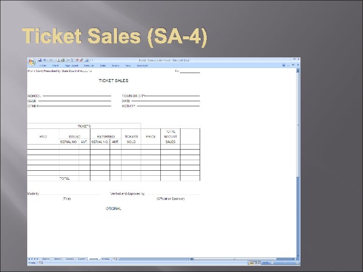 Ticket Sales (SA-4) 