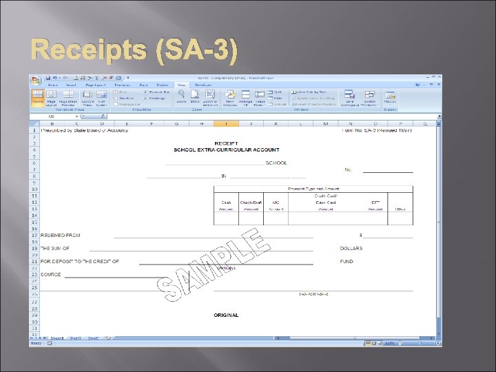 Receipts (SA-3) 