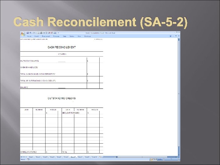 Cash Reconcilement (SA-5 -2) 