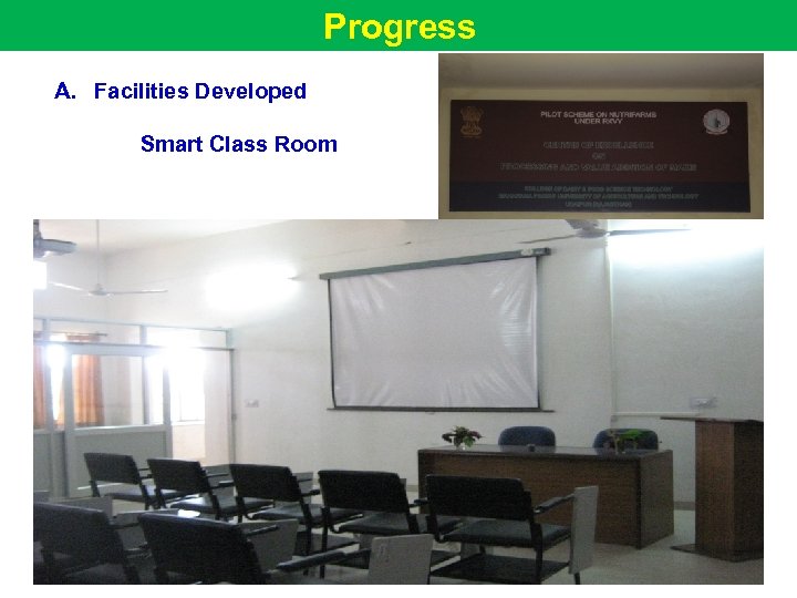 Progress A. Facilities Developed Smart Class Room 