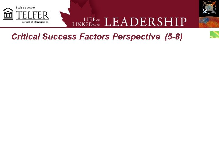 Critical Success Factors Perspective (5 -8) 