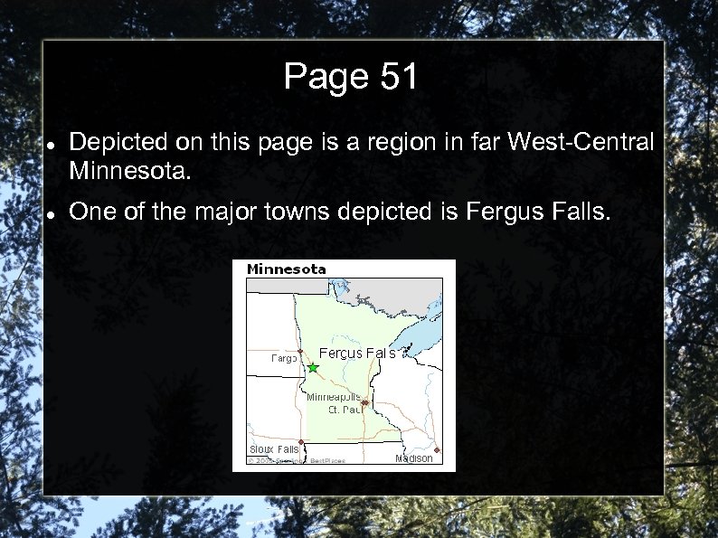 Page 51 Depicted on this page is a region in far West-Central Minnesota. One