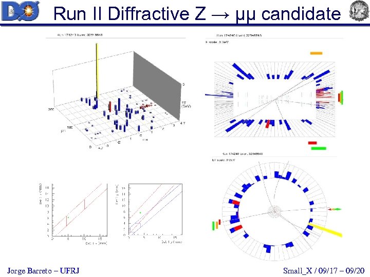 Run II Diffractive Z → µµ candidate Jorge Barreto – UFRJ Small_X / 09/17