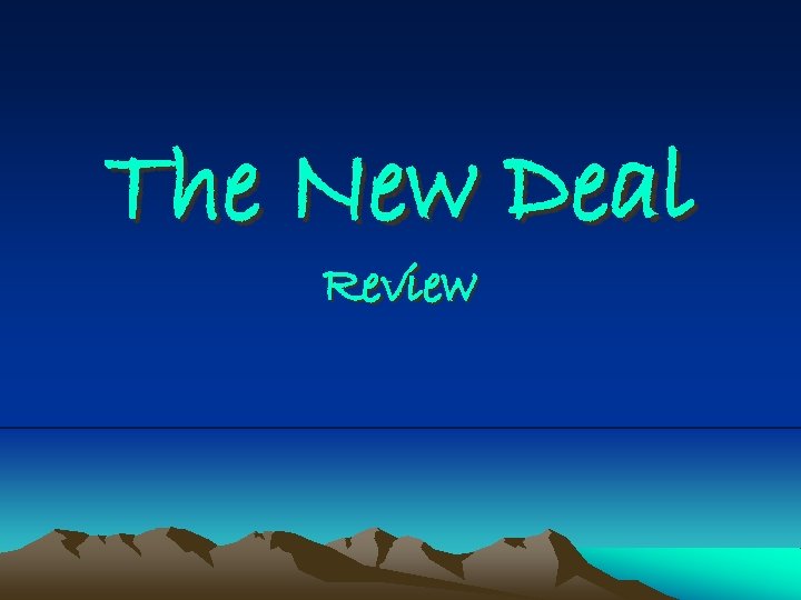 The New Deal Review 