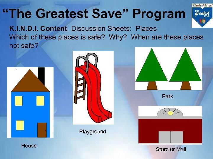 “The Greatest Save” Program K. I. N. D. I. Content Discussion Sheets: Places Which