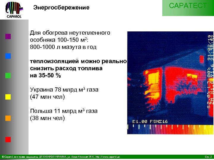 Энергосбережение CAPATECT Для обогрева неутепленного особняка 100 150 м 2: 800 1000 л мазута