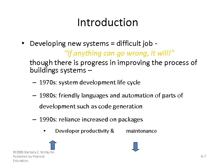 Introduction • Developing new systems = difficult job “if anything can go wrong, it