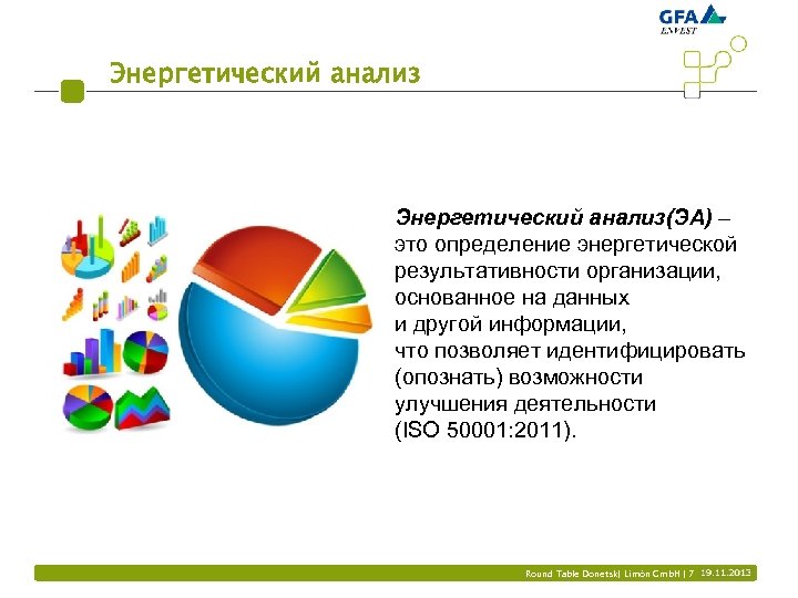 Энергетический анализ(ЭА) – это определение энергетической результативности организации, основанное на данных и другой информации,