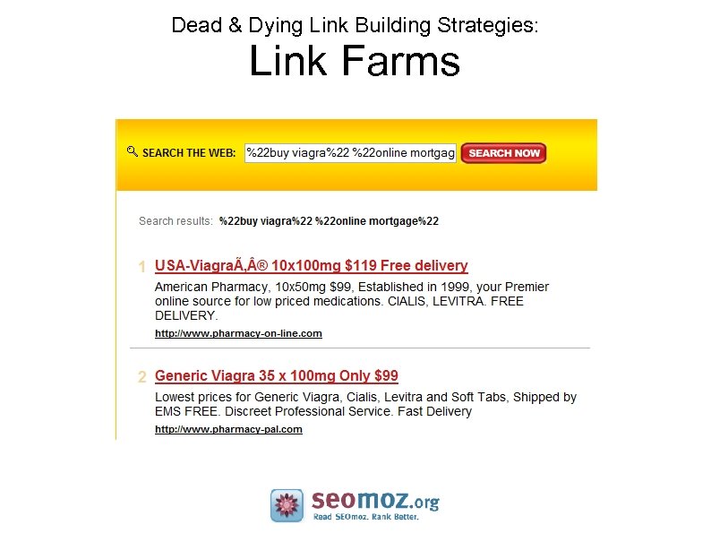 Dead & Dying Link Building Strategies: Link Farms 