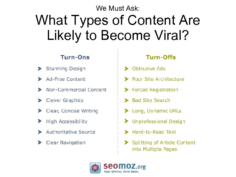We Must Ask: What Types of Content Are Likely to Become Viral? 