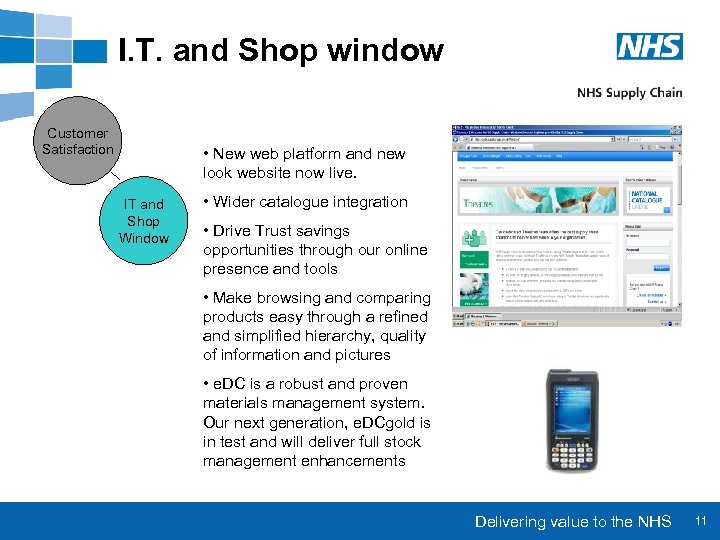 I. T. and Shop window Customer Satisfaction • New web platform and new look