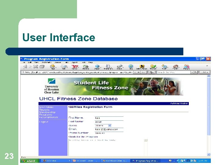 User Interface 23 