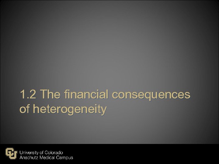 1. 2 The financial consequences of heterogeneity 