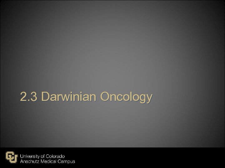 2. 3 Darwinian Oncology 