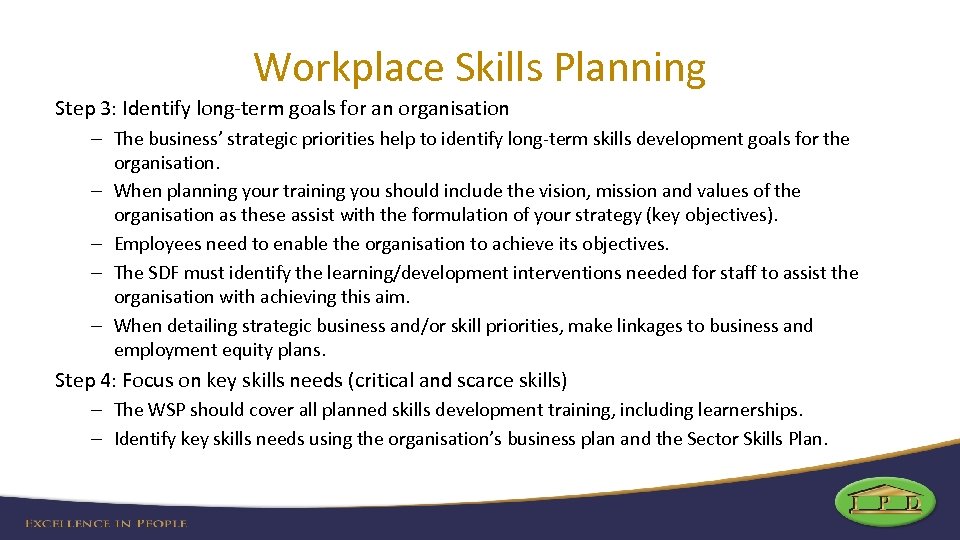 Workplace Skills Planning Step 3: Identify long-term goals for an organisation – The business’