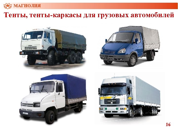 МАГНОЛИЯ Тенты, тенты-каркасы для грузовых автомобилей 16 