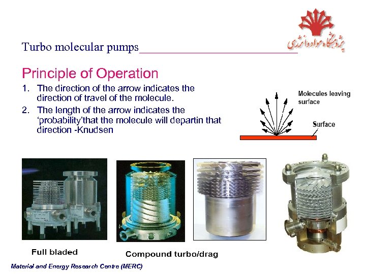 Turbo molecular pumps_____________ Principle of Operation 1. The direction of the arrow indicates the