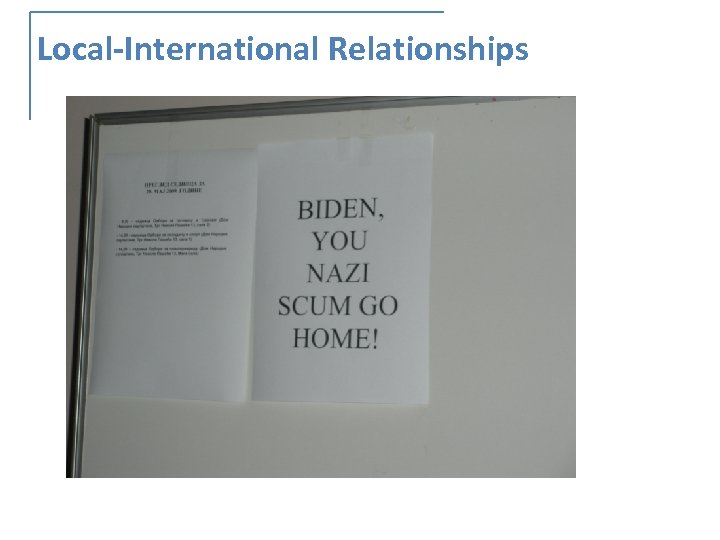 Local-International Relationships 