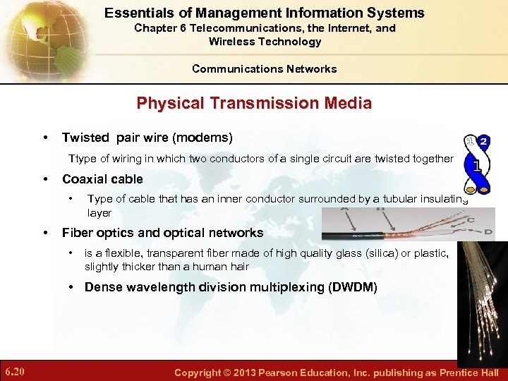Essentials of Management Information Systems Chapter 6 Telecommunications, the Internet, and Wireless Technology Communications