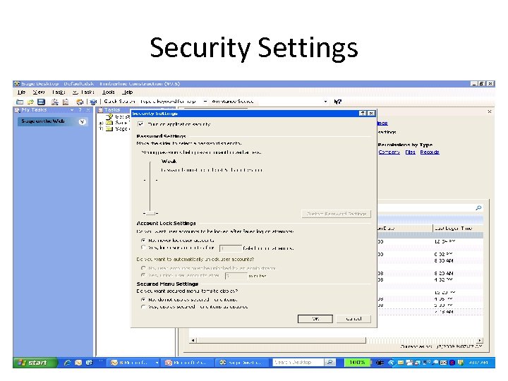 Security Settings 