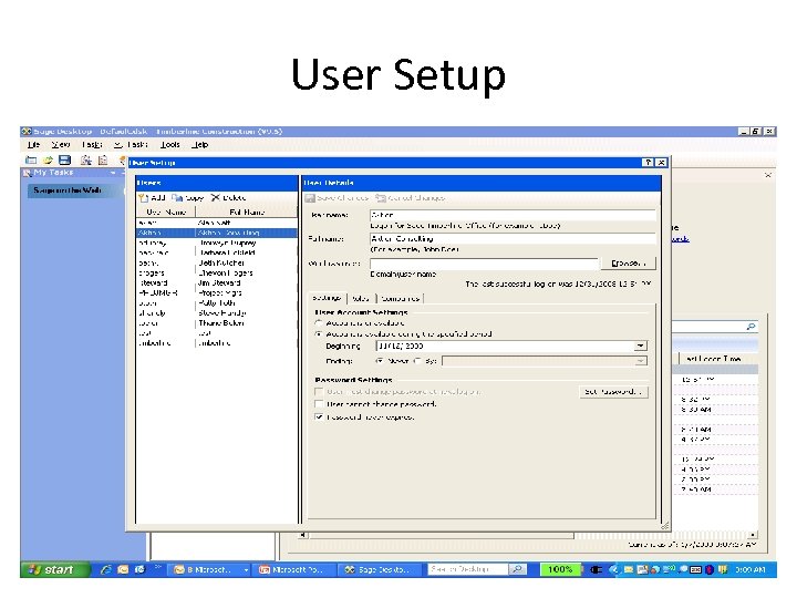 User Setup 