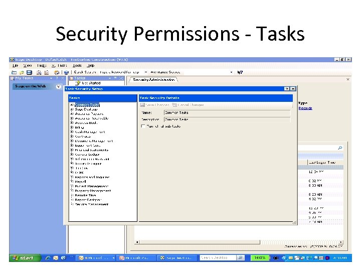 Security Permissions - Tasks 