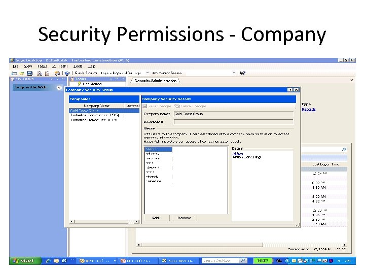 Security Permissions - Company 