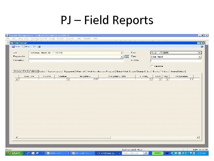 PJ – Field Reports 