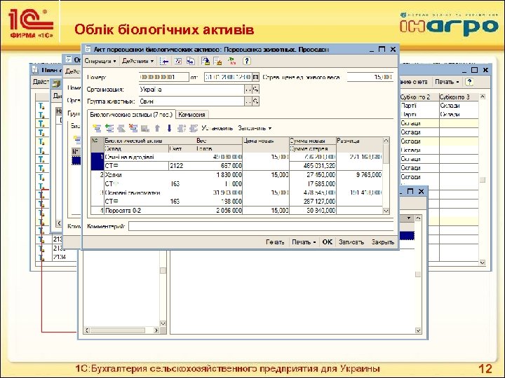 Облік біологічних активів q Реалізований стандарт № 30 ПСБУ; q Ведення довідника біологічних активів;
