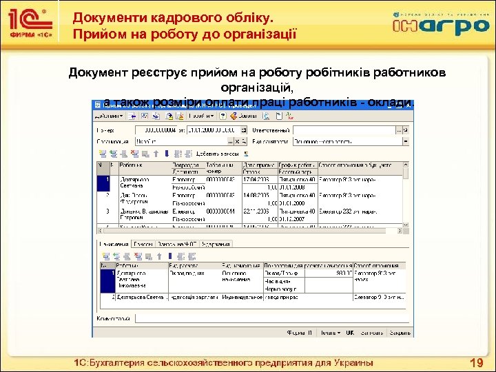 Документи кадрового обліку. Прийом на роботу до організації Документ реєструє прийом на роботу робітників