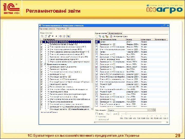 Регламентовані звіти 29 