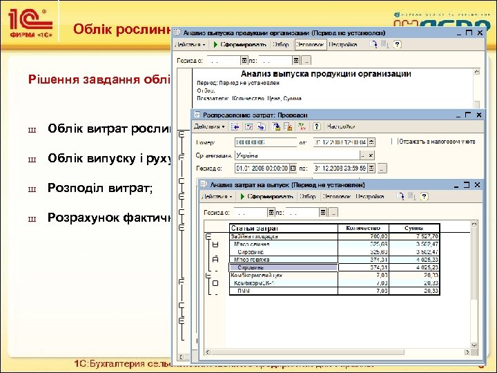 Облік рослинництва Рішення завдання обліку рослинництва в себе включає: Ш Облік витрат рослинництва; Ш