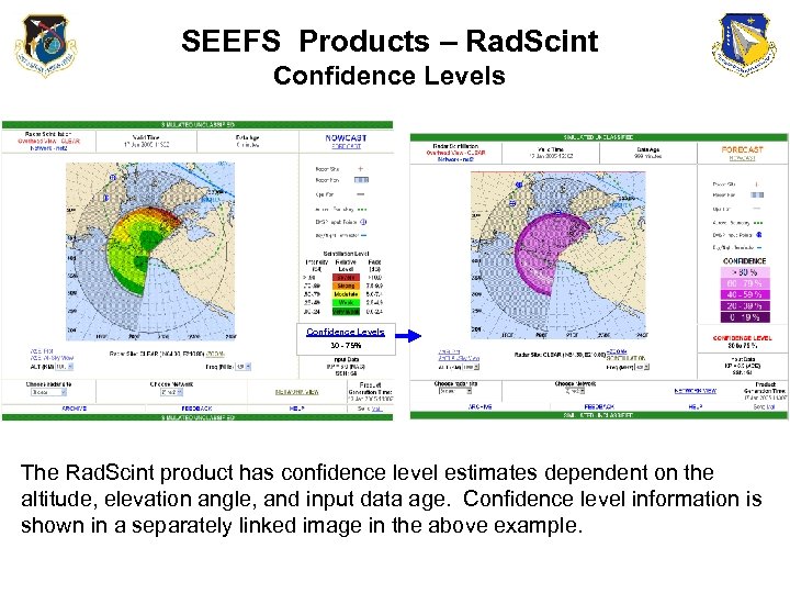 SEEFS Products – Rad. Scint Confidence Levels 30 - 75% The Rad. Scint product