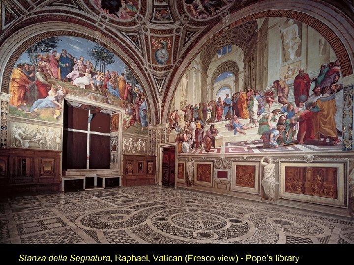 Stanza della Segnatura, Raphael, Vatican (Fresco view) - Pope’s library 