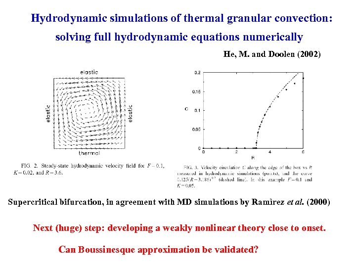 Hydrodynamic simulations of thermal granular convection: solving full hydrodynamic equations numerically He, M. and