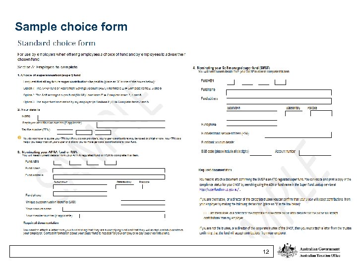 Sample choice form 12 