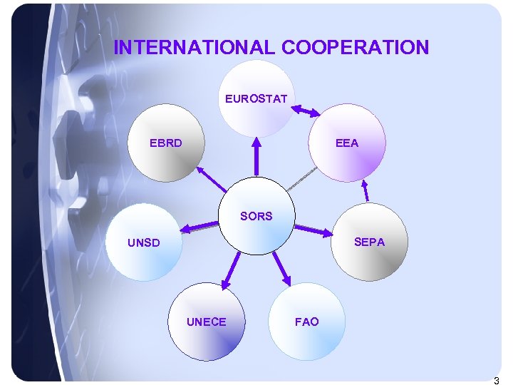  INTERNATIONAL COOPERATION EUROSTAT ЕЕА EBRD SORS SEPA UNSD UNECE FAO 3 