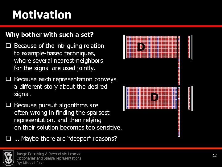 Motivation Why bother with such a set? q Because of the intriguing relation to