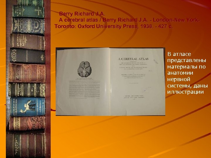  Berry Richard J. A. A cerebral atlas / Berry Richard J. A. -