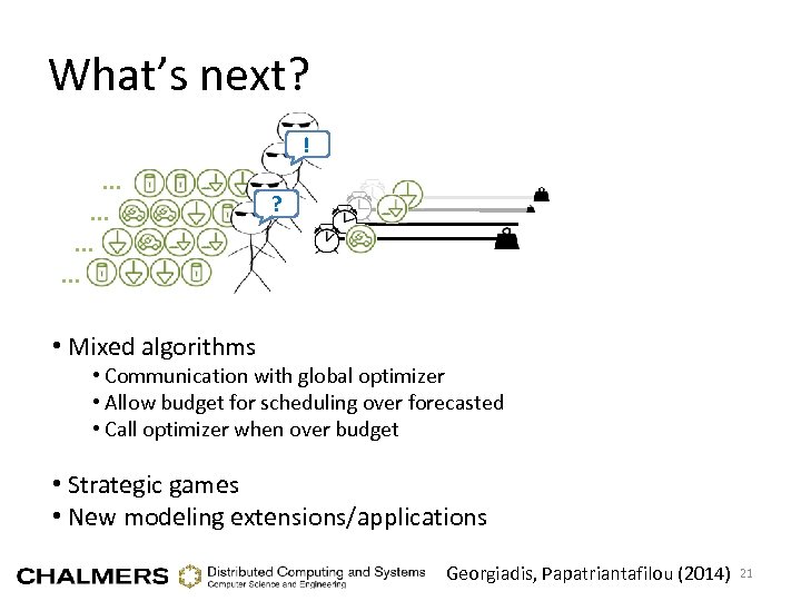 What’s next? ! … … … … ? • Mixed algorithms • Communication with