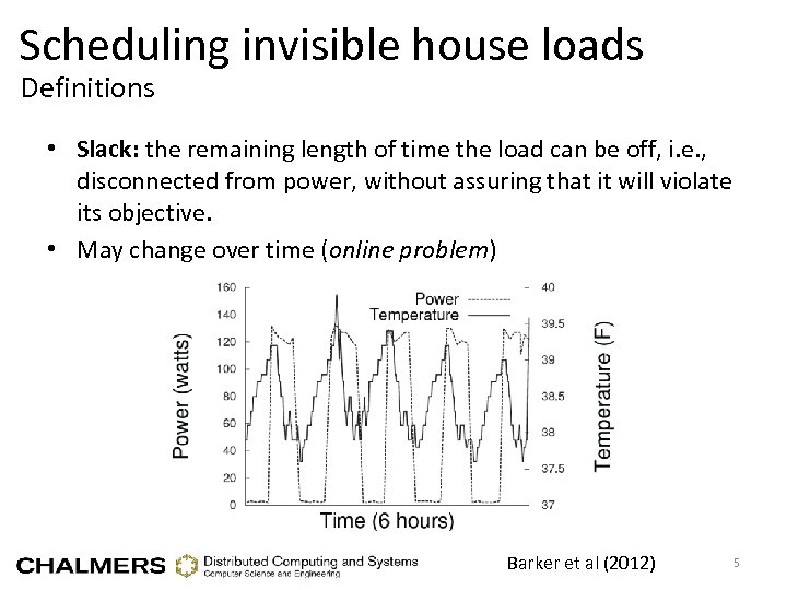 Scheduling invisible house loads Definitions • Slack: the remaining length of time the load