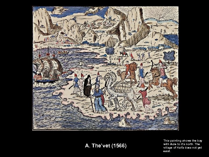 A. The’vet (1566) This painting shows the bay with Acre to it’s north. The