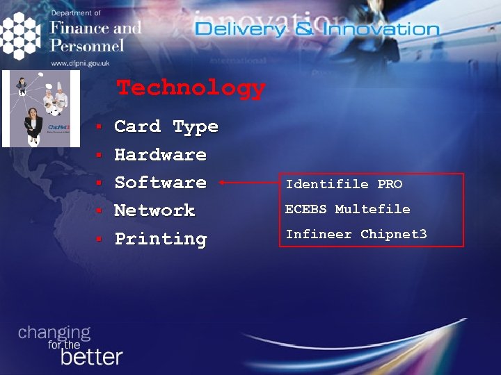 Technology § § § Card Type Hardware Software Network Printing Identifile PRO ECEBS Multefile