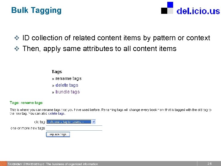 Bulk Tagging v ID collection of related content items by pattern or context v
