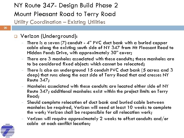 NY Route 347 - Design Build Phase 2 Mount Pleasant Road to Terry Road