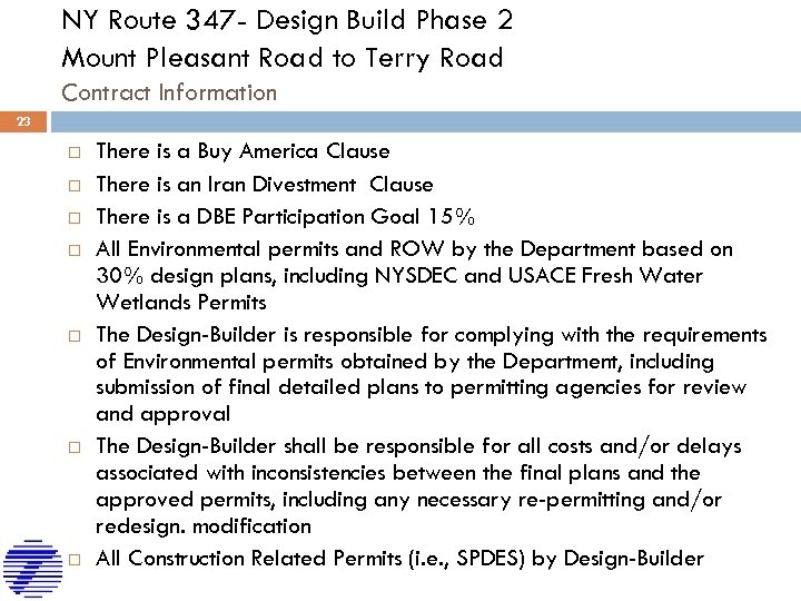 NY Route 347 - Design Build Phase 2 Mount Pleasant Road to Terry Road