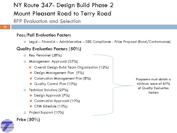 NY Route 347 - Design Build Phase 2 Mount Pleasant Road to Terry Road