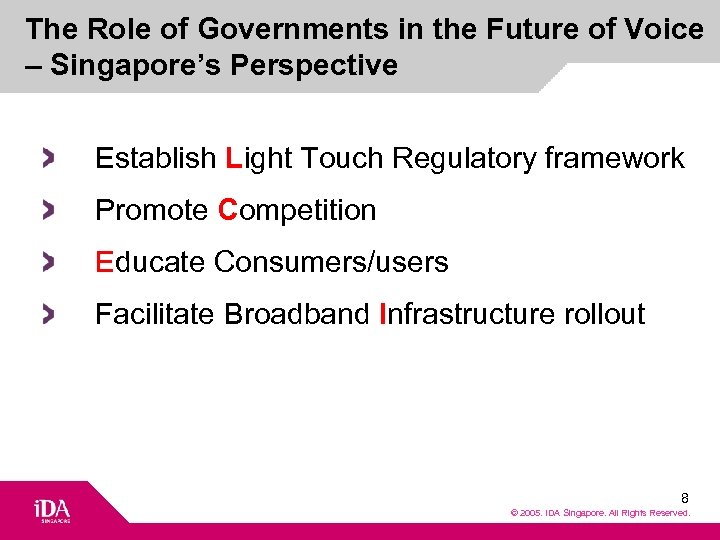 The Role of Governments in the Future of Voice – Singapore’s Perspective Establish Light